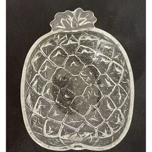 Vintage Clear Textured Pressed‎ Glass Pineapple Bowl